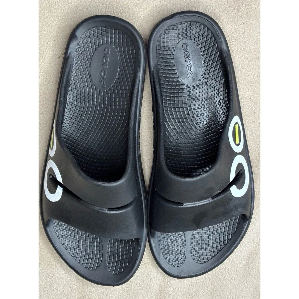 OOFOS OOAHH Sport Sandal Slide Black Size M8 W10